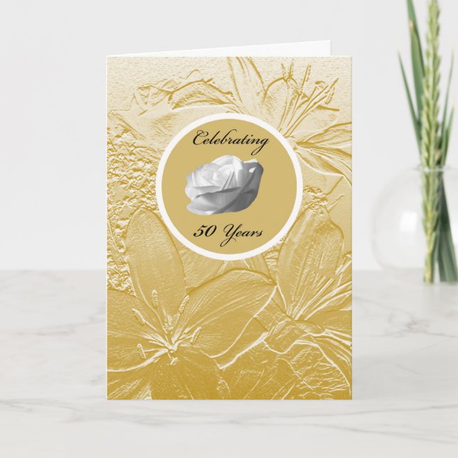 Invitación 50 Aniversario de Boda -- Dorado (Anverso)