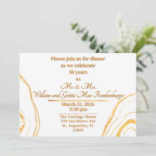 Invitación 50 Aniversario de Boda Fiesta de Aniversario de Or
