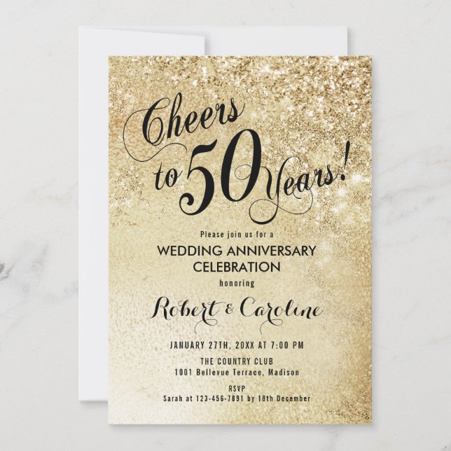 Invitación 50 Aniversario de Bodas Oro (Anverso)
