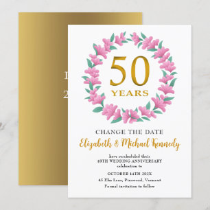 Invitación 50° Aniversario de la fecha del cambio de la flor 