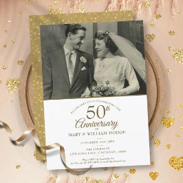 Invitación 50° Aniversario de la foto del Boda del Corazón de