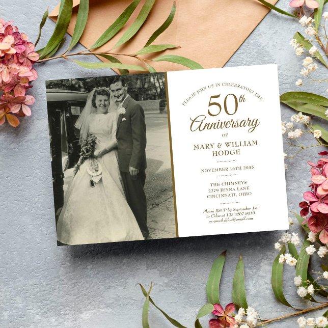 Invitación 50° Aniversario de la foto del Boda del Corazón de (Subido por el creador)