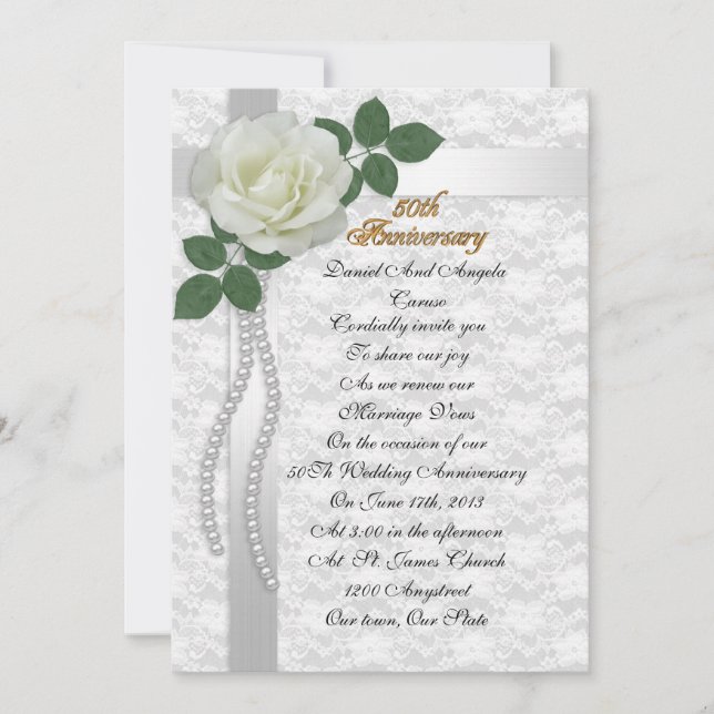 Invitación 50 Aniversario de la renovación de la promesa Blan (Anverso)