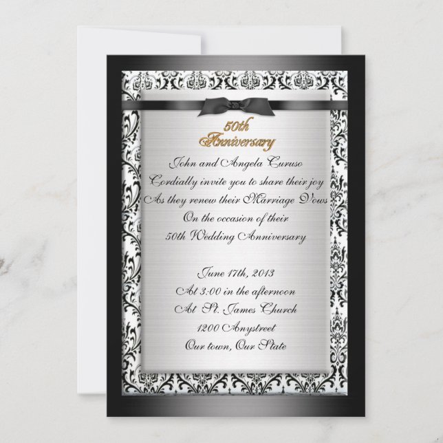 Invitación 50 Aniversario de la renovación de la promesa form (Anverso)