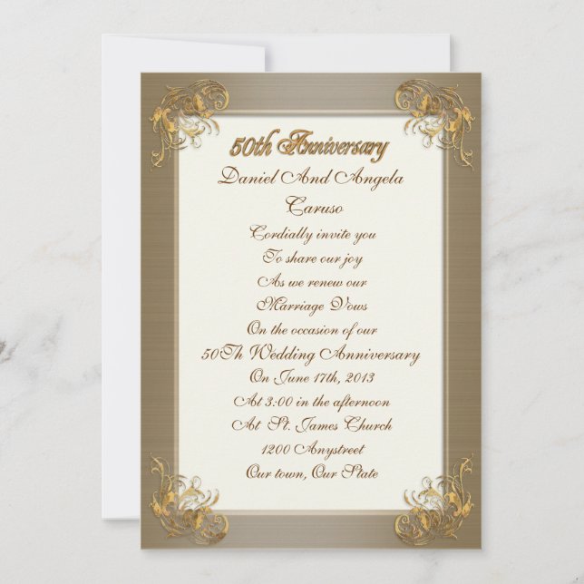 Invitación 50 Aniversario de la renovación de la promesa Invi (Anverso)