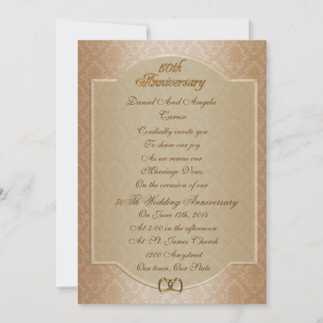Invitación 50 Aniversario de la renovación de la promesa Invi (Anverso)