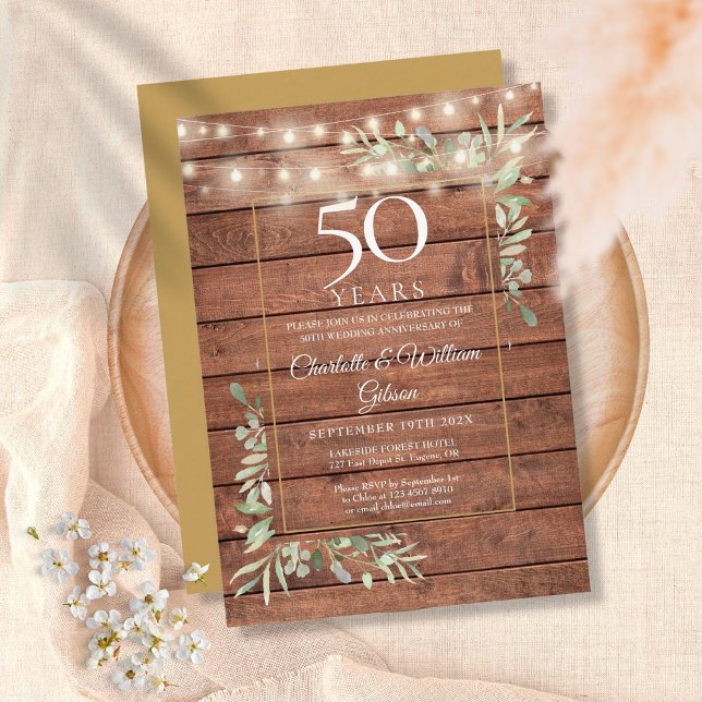 Invitación 50° Aniversario de la vegetación String Lights Woo (Subido por el creador)