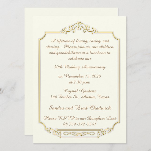 Invitación 50° Aniversario de Oro (Anverso / Reverso)