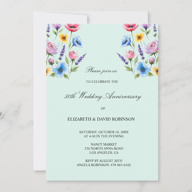 Invitación 50° aniversario del boda (Anverso)
