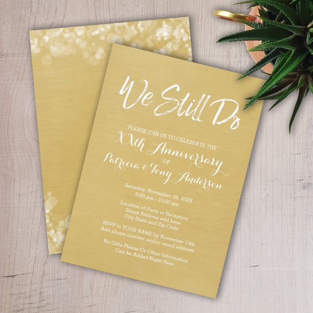 Invitación 50° Aniversario del Boda - Aún hacemos oro falso (Subido por el creador)