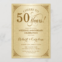 50° Aniversario del Boda - Damasco de oro