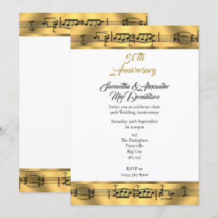 Invitación 50° aniversario del boda de la música de oro