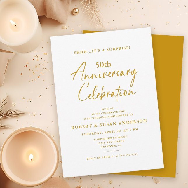 Invitación 50 Aniversario del Boda de la Sorpresa Mínima Mode (Subido por el creador)
