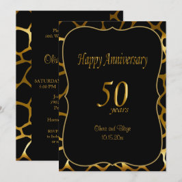 Invitación 50° Aniversario del Boda de Oro| Patrón de jirafa