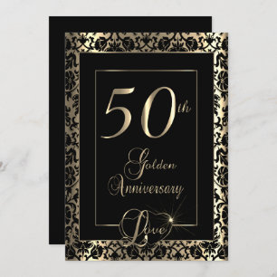Invitación 50° Aniversario del Boda de Oro  Texto DIY