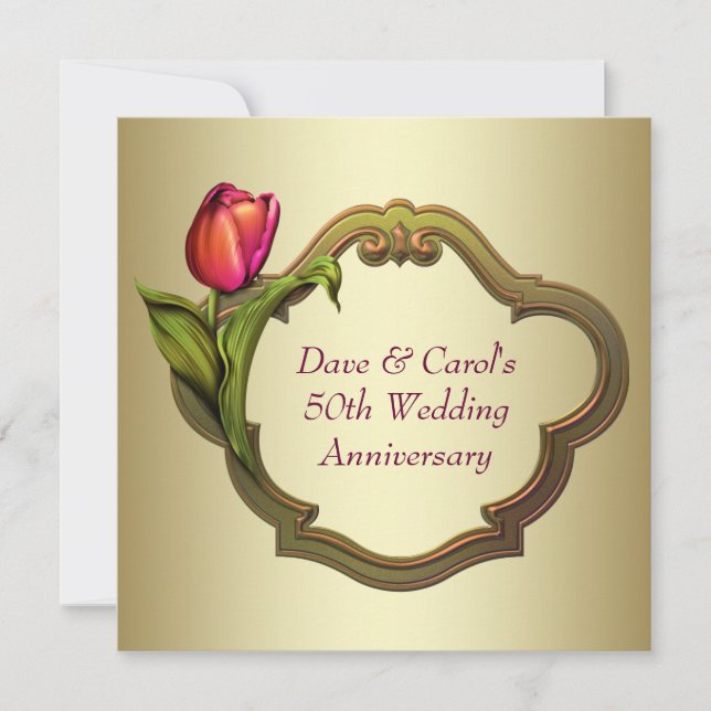Invitación 50° Aniversario del Boda del Oro Rojo (Anverso)