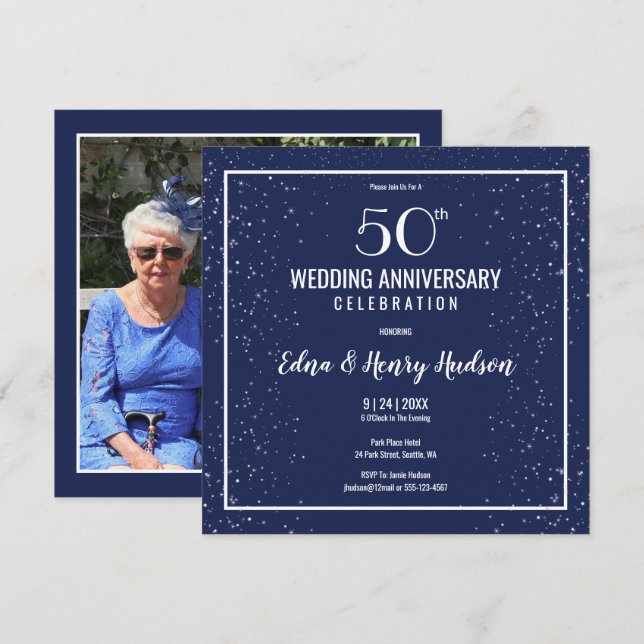 Invitación 50° Aniversario del Boda - Foto (Anverso / Reverso)