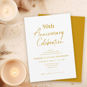 Invitación 50 Aniversario del Boda mínimo moderno