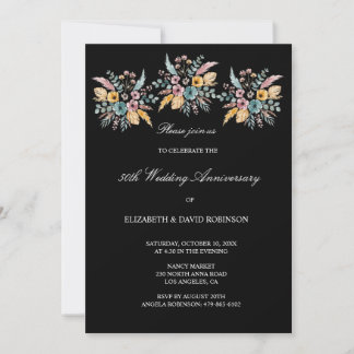 Invitación 50 aniversario del Boho boda