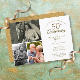 Invitación 50 Aniversario del Corazón de Oro Confetti 3 Foto