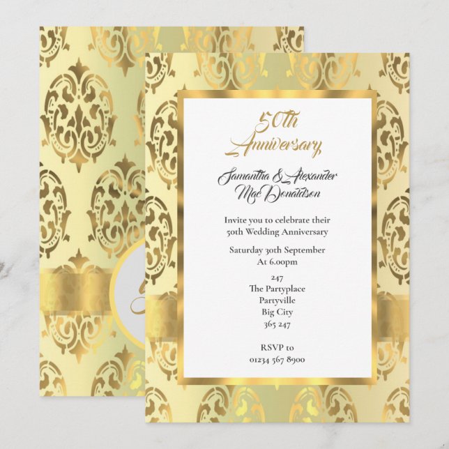 Invitación 50° aniversario del damasco de oro (Anverso / Reverso)