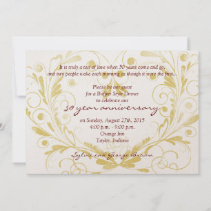 Invitación 50 Aniversario del Diamante de Corazón Floral