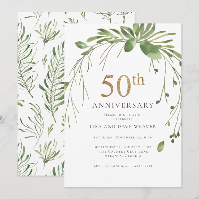 Invitación 50 Aniversario del Oro de la vegetación de las acu (Anverso / Reverso)