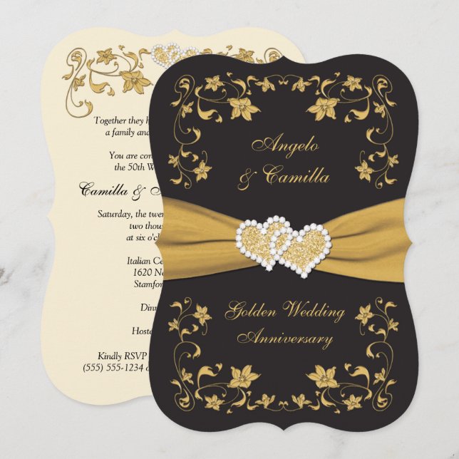 Invitación 50 Aniversario del Oro de Marfil Negro (Anverso / Reverso)