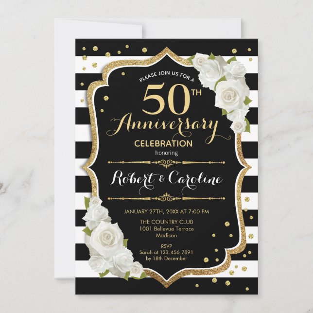 Invitación 50 Aniversario - Dorado Negro (Anverso)