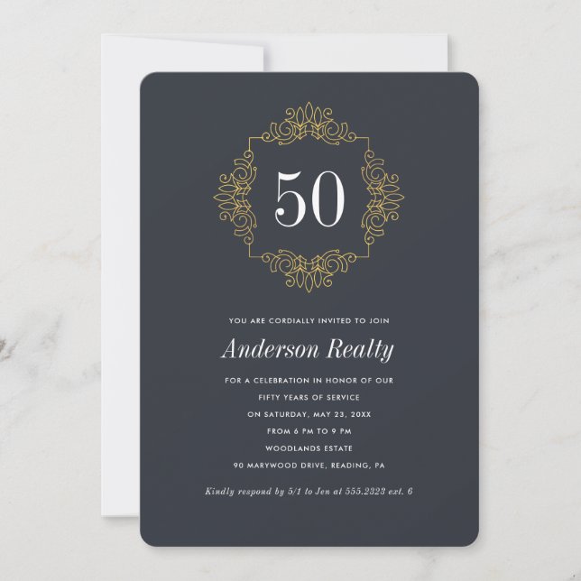 Invitación 50 Aniversario Empresarial Corporativo (Anverso)