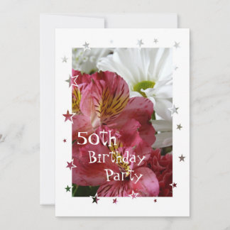 Invitación 50 aniversario fiesta-Bonito-personalizar floral