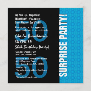 Invitación 50 Aniversario moderno Turquesa Azul V102