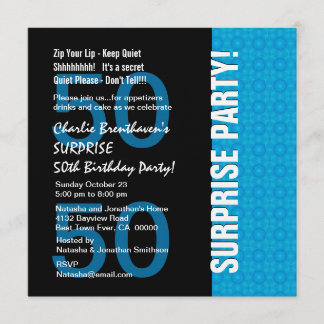 Invitación 50 Aniversario moderno Turquesa Azul V102