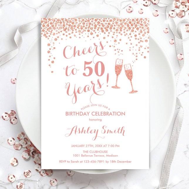 Invitación 50 Aniversario - Saludos A 50 Años De Blanco Oro R (Subido por el creador)