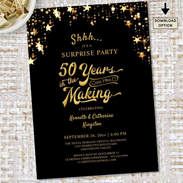 Invitación 50° aniversario Sorpresa Fiesta Estrellas de Oro (Subido por el creador)