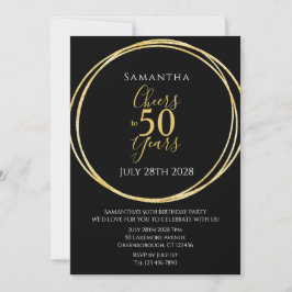 Invitación 50 años de la Fiesta Black Gold Saluda a 50 años