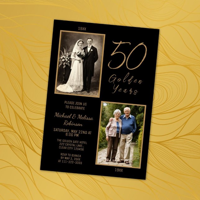 Invitación 50 Años de Oro 50 Aniversario del Oro del Boda (Subido por el creador)