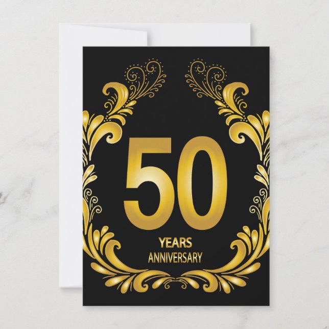 Invitación 50 años de Purpurina de oro (Anverso)