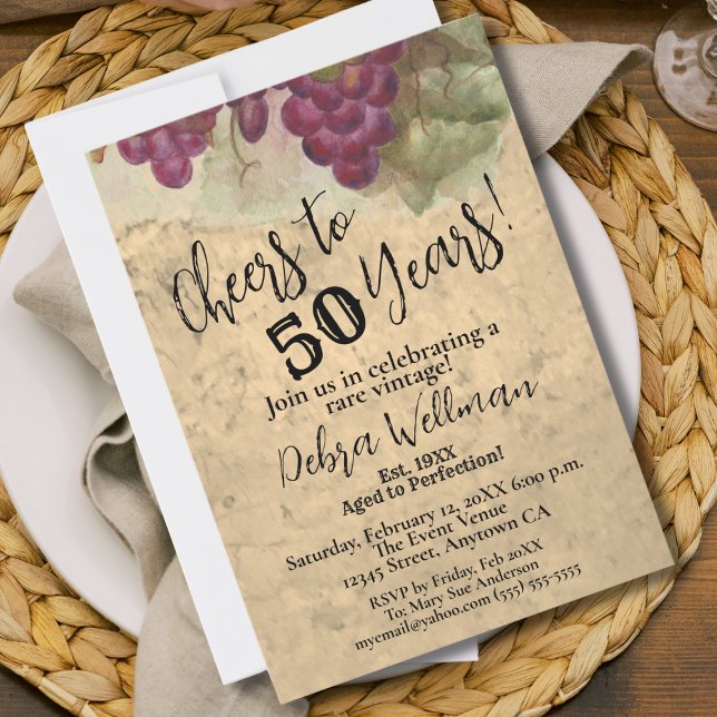Invitación 50 años de vitalidad rústica a 50 años (Subido por el creador)