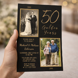 Invitación 50 Años Dorados Aniversario de Bodas de Oro