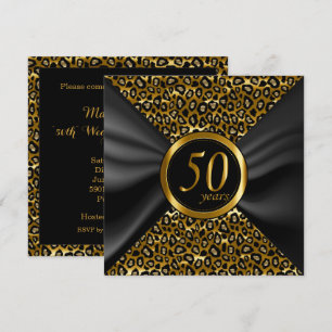 Invitación 50 años dorados con Seda Negra