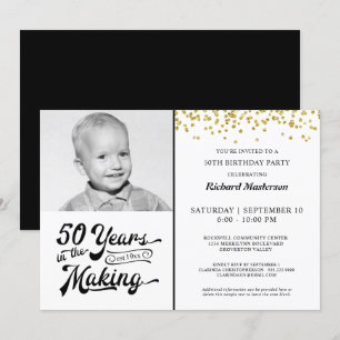 Invitación 50 AÑOS EN EL CONfetti DE Oro