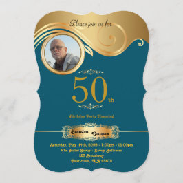 Invitación 50 años, hombre de nacimiento de cualquier edad, a