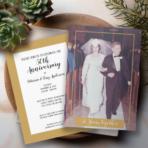 Invitación 50 años juntos Aniversario de bodas de oro y foto