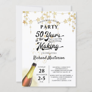 Invitación 50 años retro de cumpleaños para hacer oro negro
