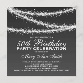 Invitación 50.as luces elegantes de la secuencia del negro de