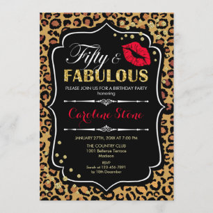 Invitación 50° cumpleaños - Cincuenta fabulosa impresión de l
