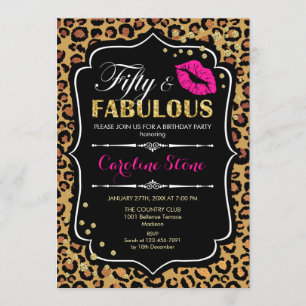 Invitación 50° cumpleaños - Cincuenta fabulosa impresión de l