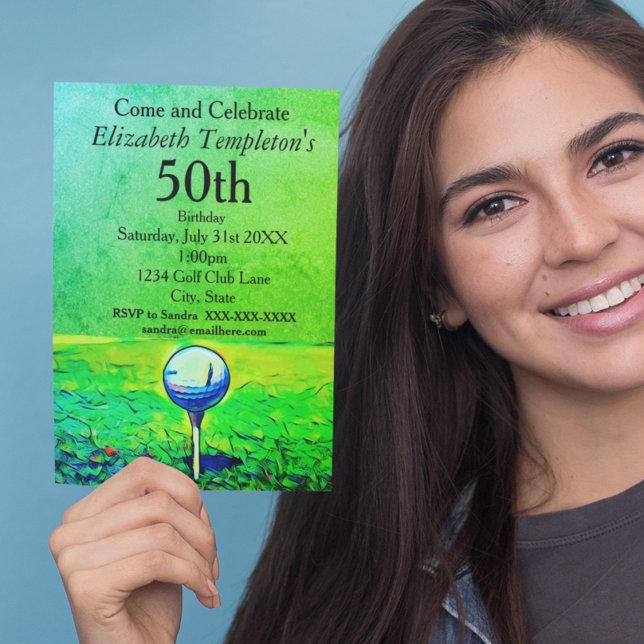 Invitación 50 cumpleaños de mujeres con temática de golf (Subido por el creador)
