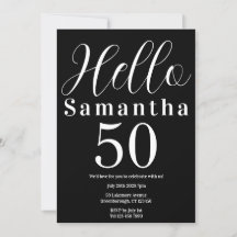 50 cumpleaños Hola 50 Fiesta blanco y negro